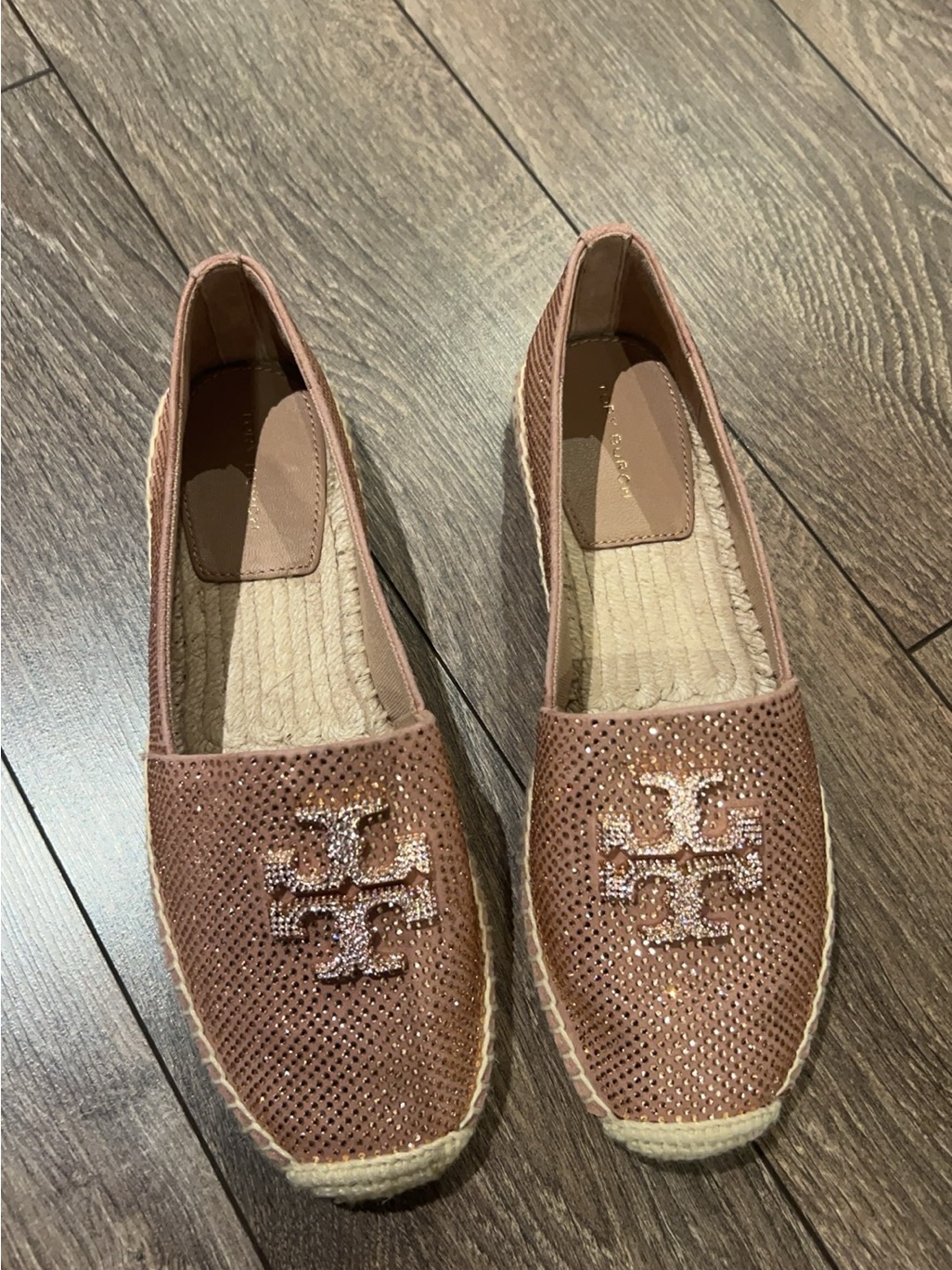 Tory Burch Metallic Blush Espadrille Slip-Ons